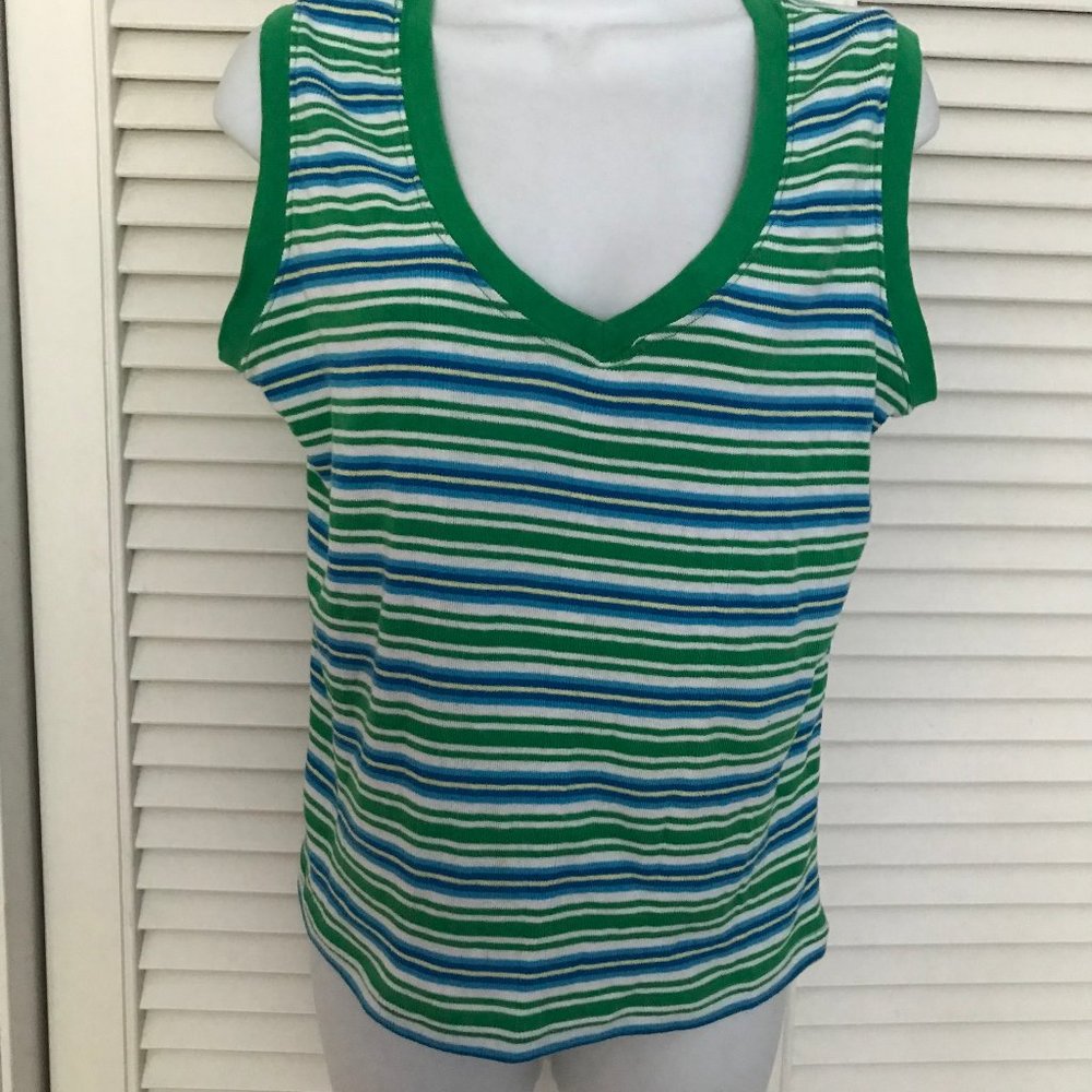 Striped ribbed tank top sz XL
